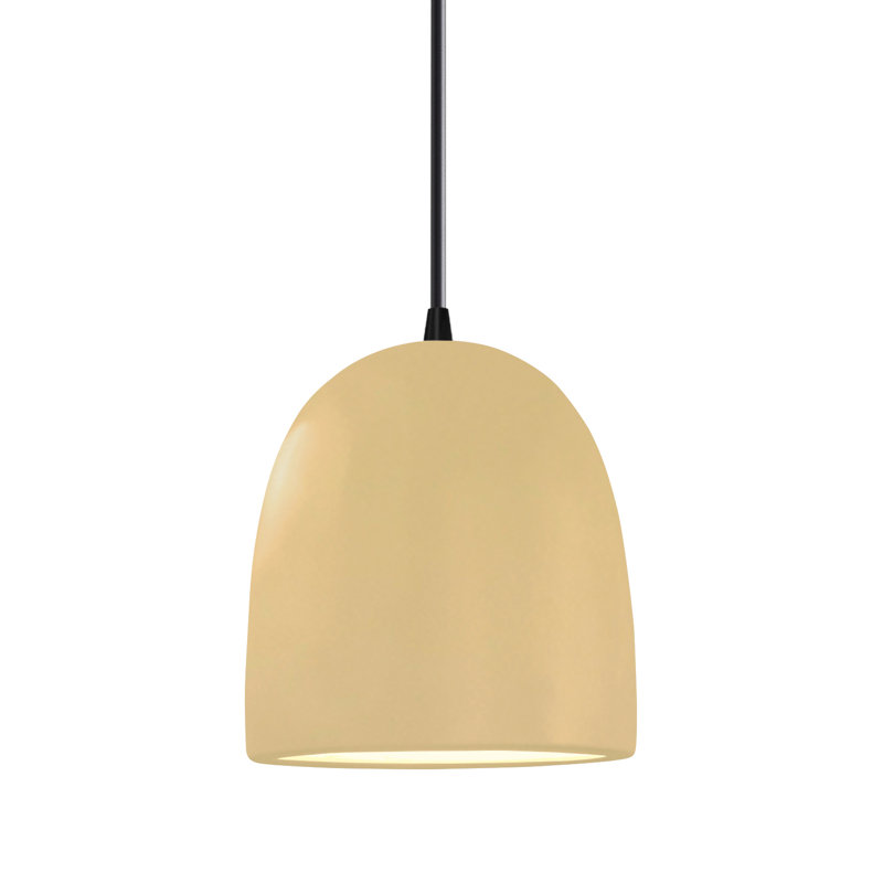 Radiance - grand luminaire suspendu en forme de cloche - cordon noir, Jaune atténué, Noir mat