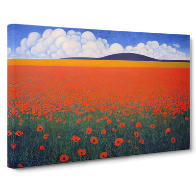 Captivating Poppy Field Flowers - Wrapped Canvas
