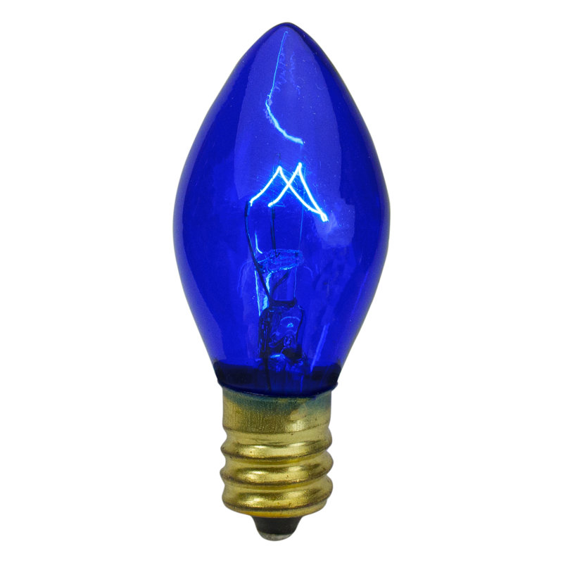 Ampoules de rechange bleues de Noël transparentes C7 - 2 po
