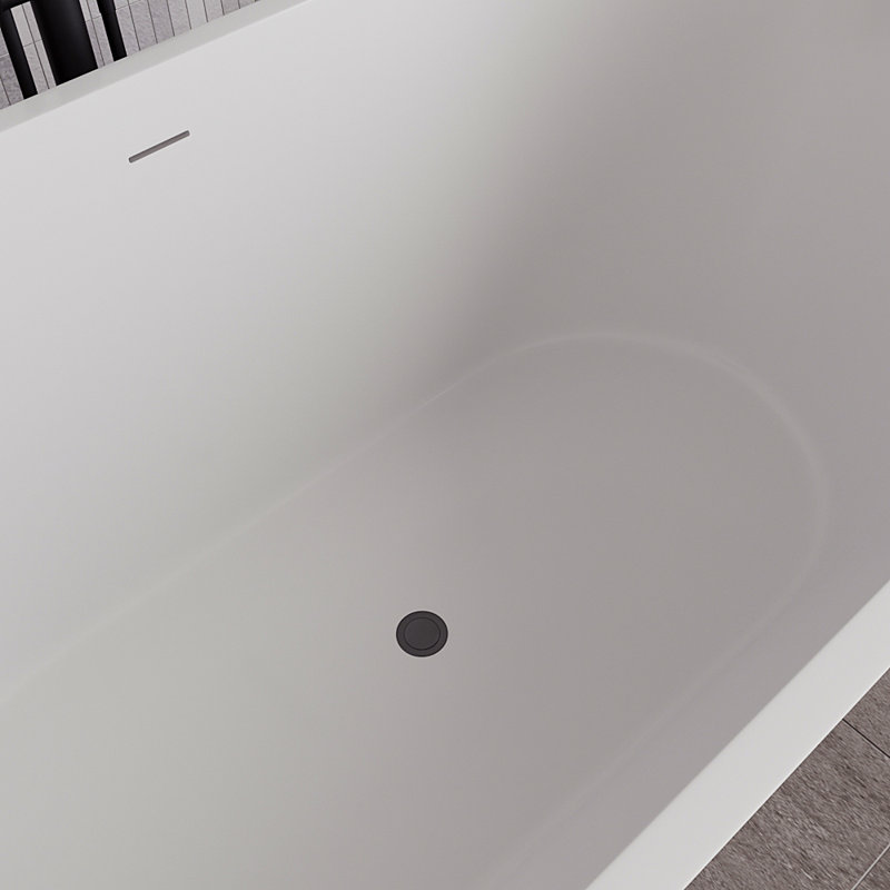 Baignoire autoportante 54 "avec drain interne Streamline, Noir mat