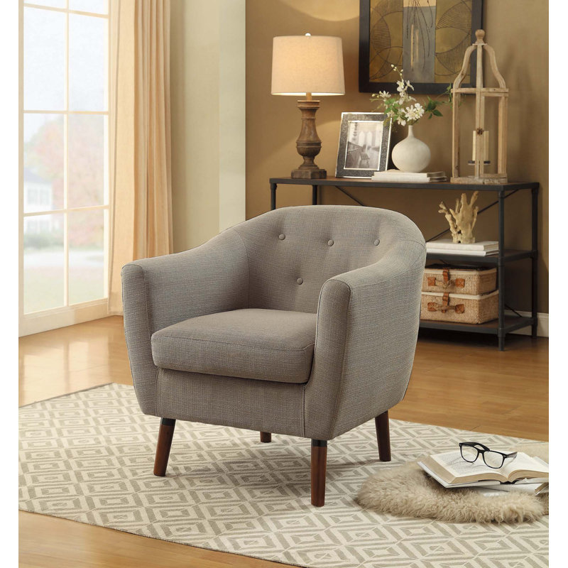 Chaise d'appoint rembourrée en tissu, Beige