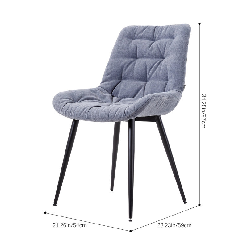 Small teddy velvet dining chair, Grey
