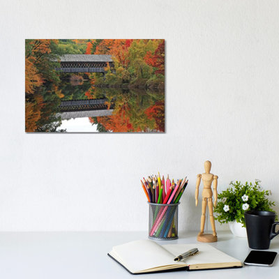 Autumn At Henriker Bridge by Brian Wolf - Wrapped Canvas Print