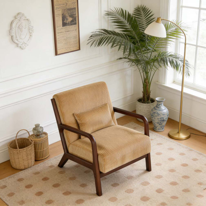 Chaise longue en bois, Jaune