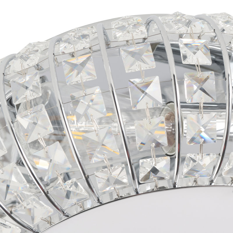 Mercer41 3-Light Modern Crystal Ceiling Light Fixture Flush Mount ...