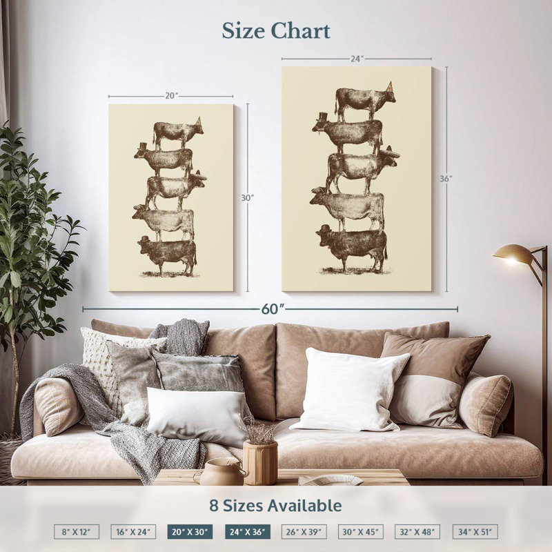 Ketti Cow Cow Nuts, 36" H x 24" W