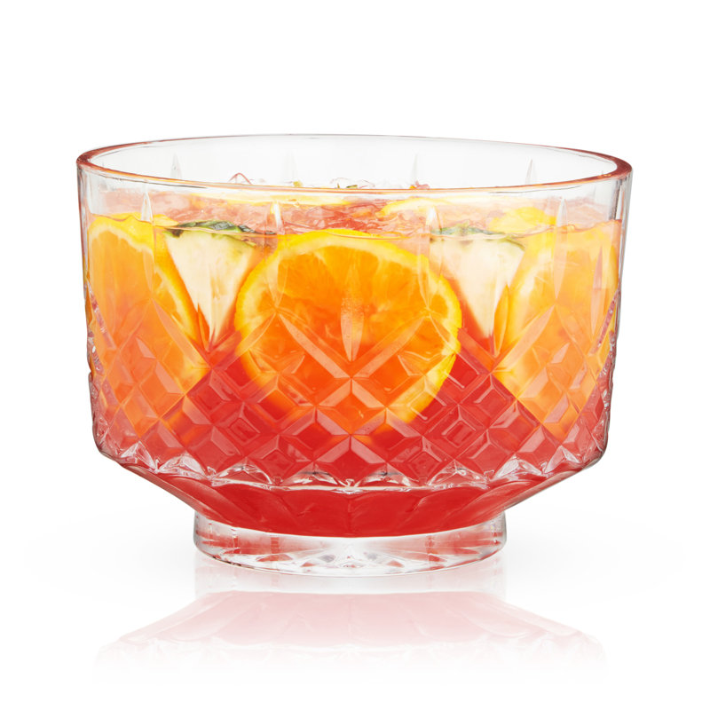 Admiral Large Clear Crystal Punch Bowl for Parties