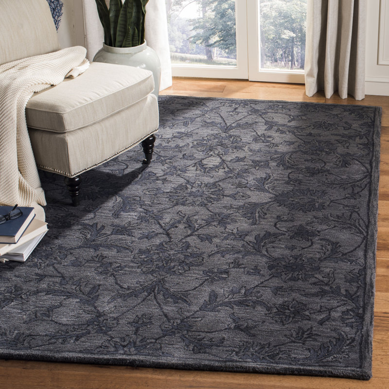 Dunbar Hand Tufted Wool Floral Rug, Rectangle 6' x 9'