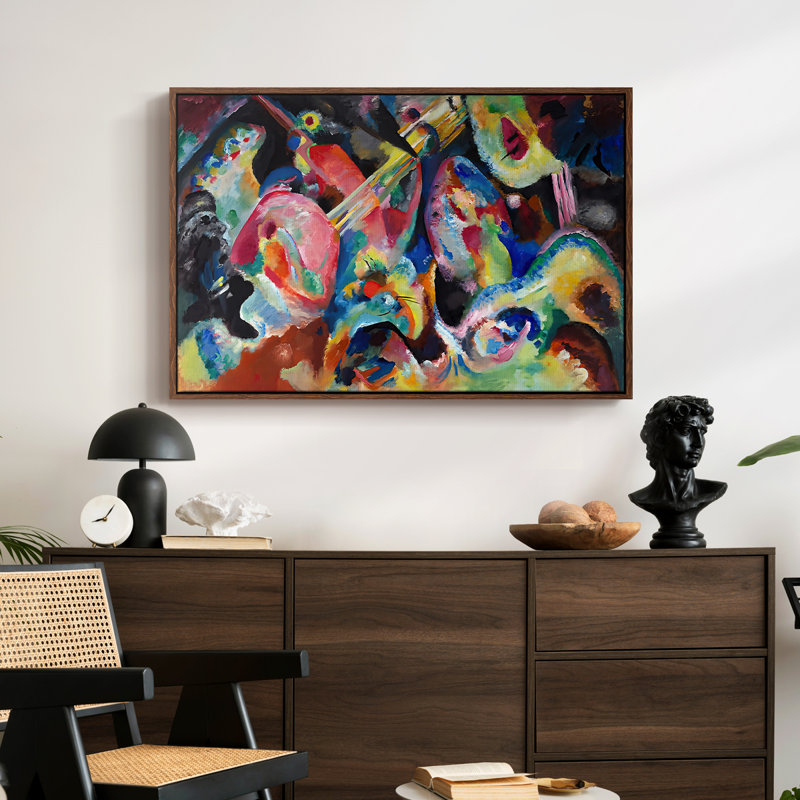 De l'improvisation. Deluge, 1913 - Wassily Kandinsky, toile tendue avec châssis, 24 po x 36 po, Noyer