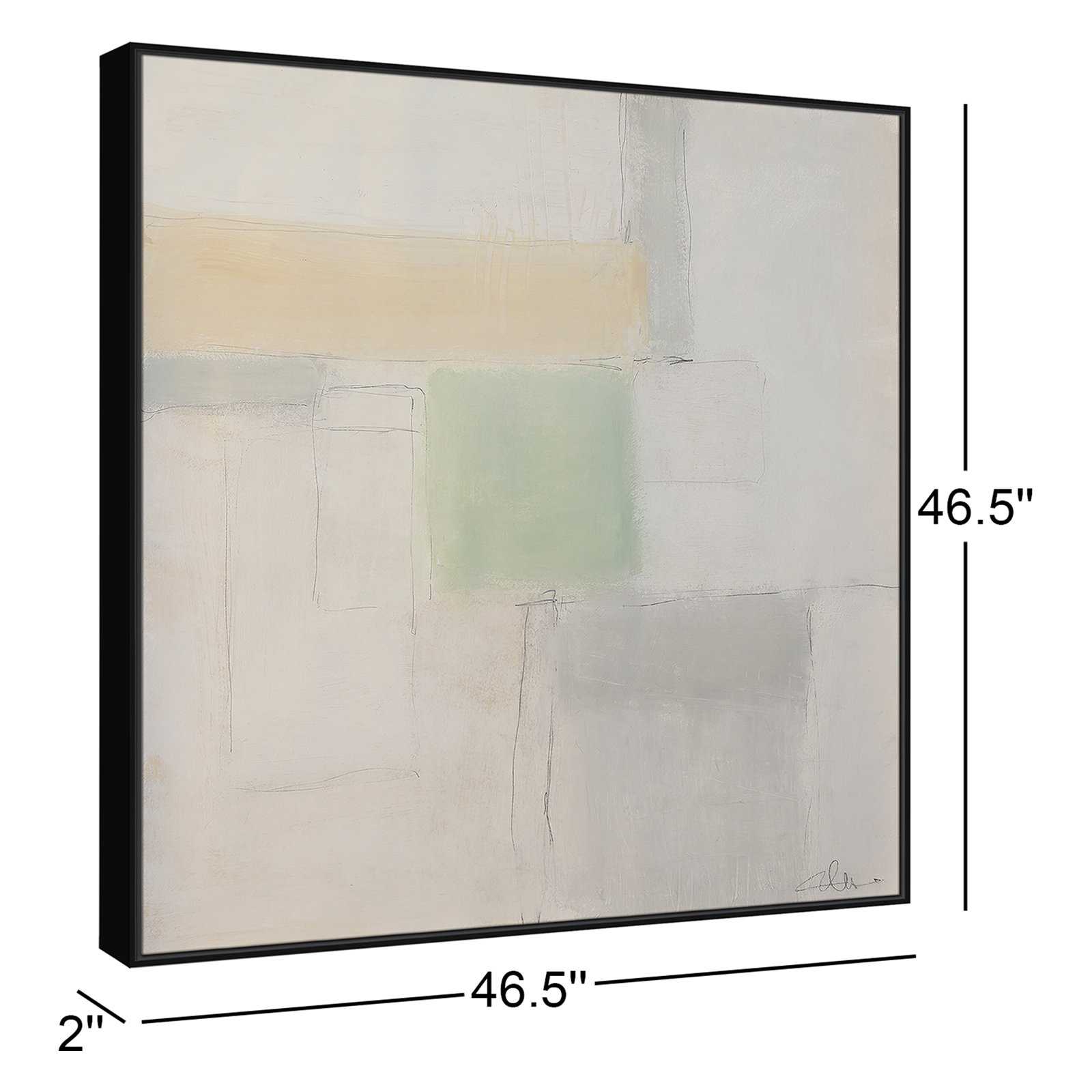 Veasey "Powder Room Whispers-I" Print, 46.5" H x 46.5" W x 2" D, Black Framed