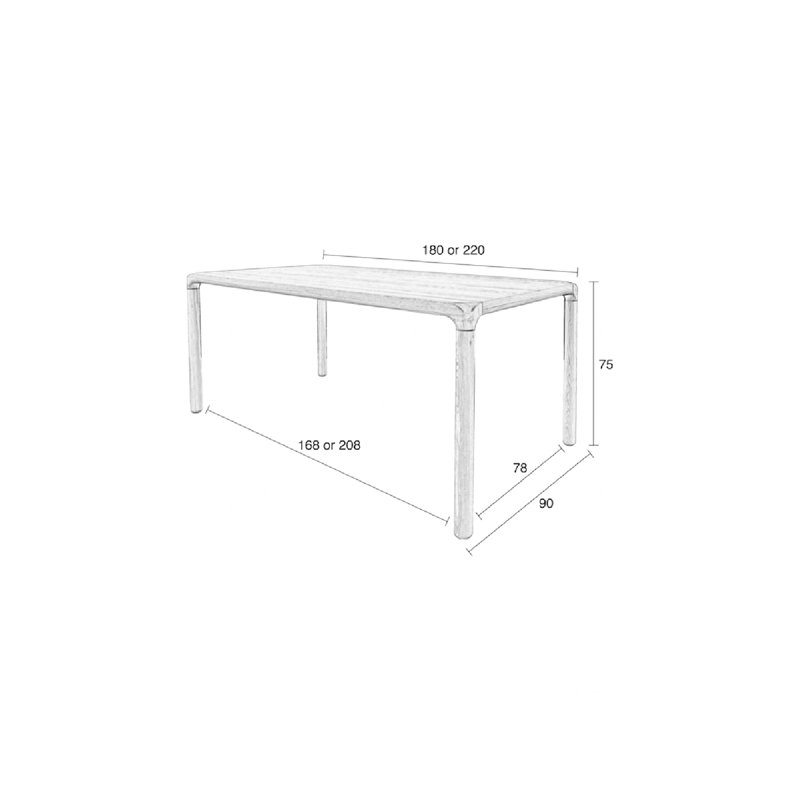 Storm Dining Table, Natural, 71" L x 35" W