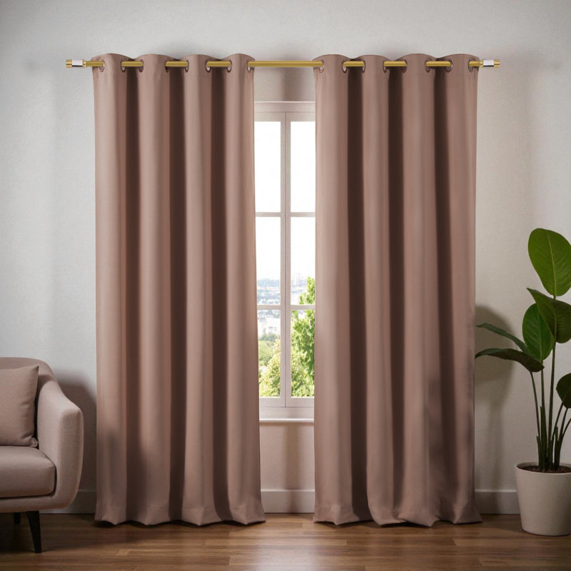 Tringle à rideaux simple réglable 1 po Audrinna, H 1,5 po x l 120 po x P 1,5 po, Or