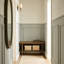 Banc de hall d'entrée en bois massif avec rangement, banc étroit de ferme pour couloir, salon et salle à manger, siège en bois brun rustique