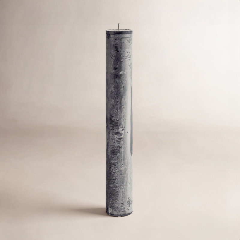 Bougie cylindrique sans parfum, H 27,5 po x l 4 po x P 4 po, Noir