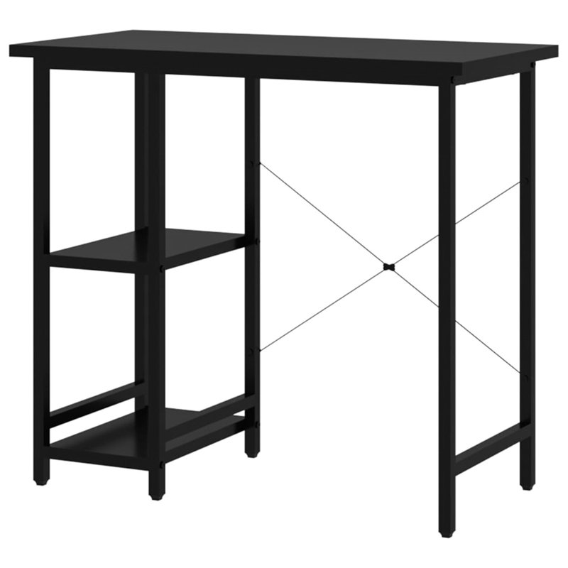 80cm Rectangle Writing Desk, Black, Black