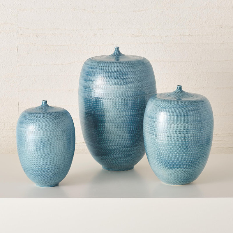 Fat Bottle-Sea Blue, 13" H x 9" W x 9" D