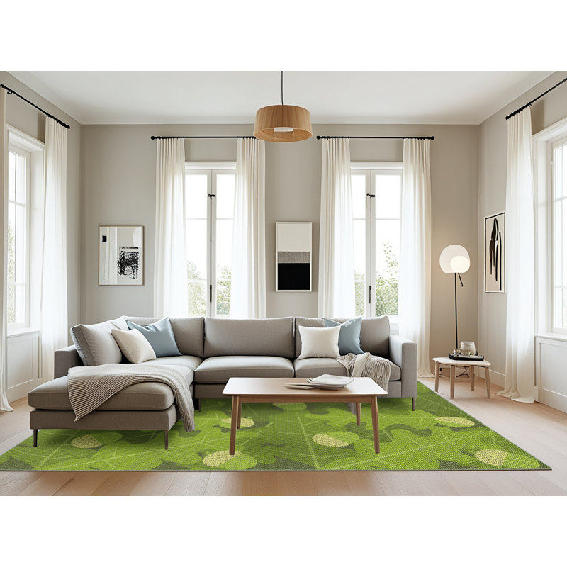 Tapis vert tissé à la machine, Rectangle 8 pi x 12 pi