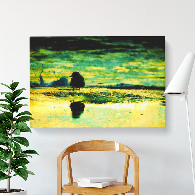 Seagull upon the Beach - Wrapped Canvas, 50cm H x 76cm W x 3cm D