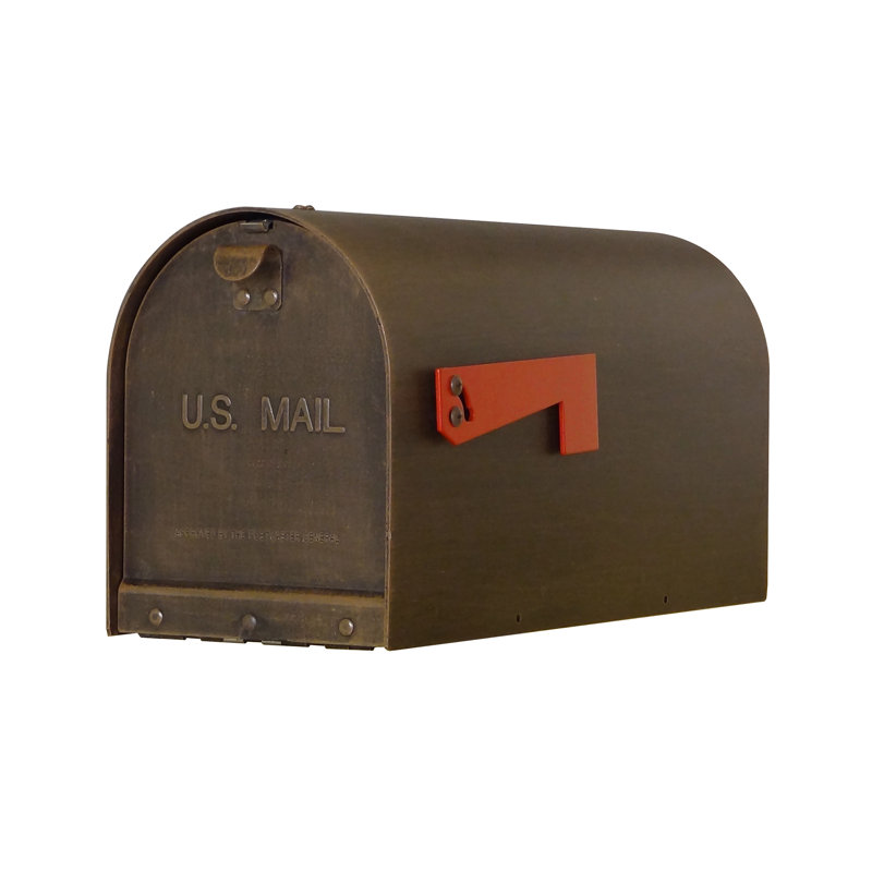 Steel Post Mounted Mailbox, Copper
