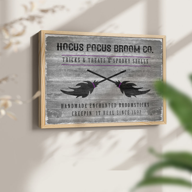 Hocus Pocus Broom Co-Print - Restickable, H 8 po x l 10 po, Naturel