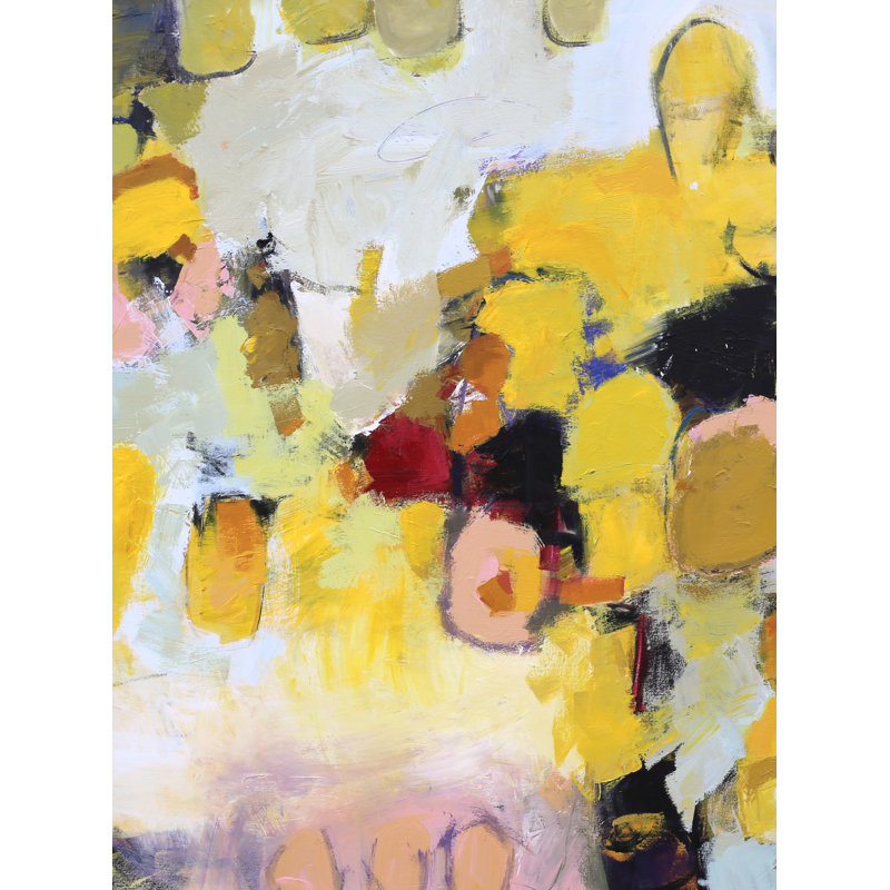 Marigold And Gray Print by Elizabeth Chapman, Black Framed Paper, 21.25" H x 17.25" W