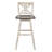 Pub Height Chairs Set Of 2, Distressed Gray And White 360-Degree Swivel Chair Solid Rubberwood Furniture, X-Back Bar Chairs-1969322825