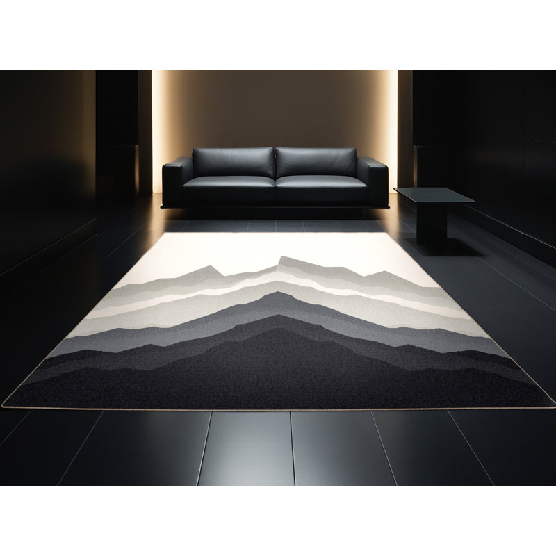 Machine Washable Peksenak Minimalist Ombre Rug in Beige – Beige Binding, 7' Round