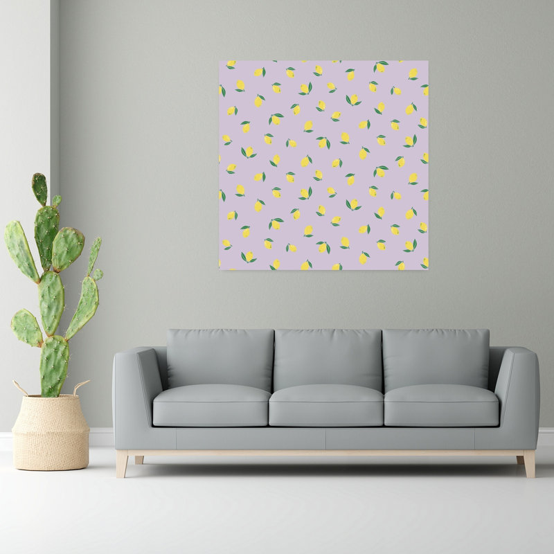 Art contemporain, printemps, été, lavande, H 48 po x l 48 po