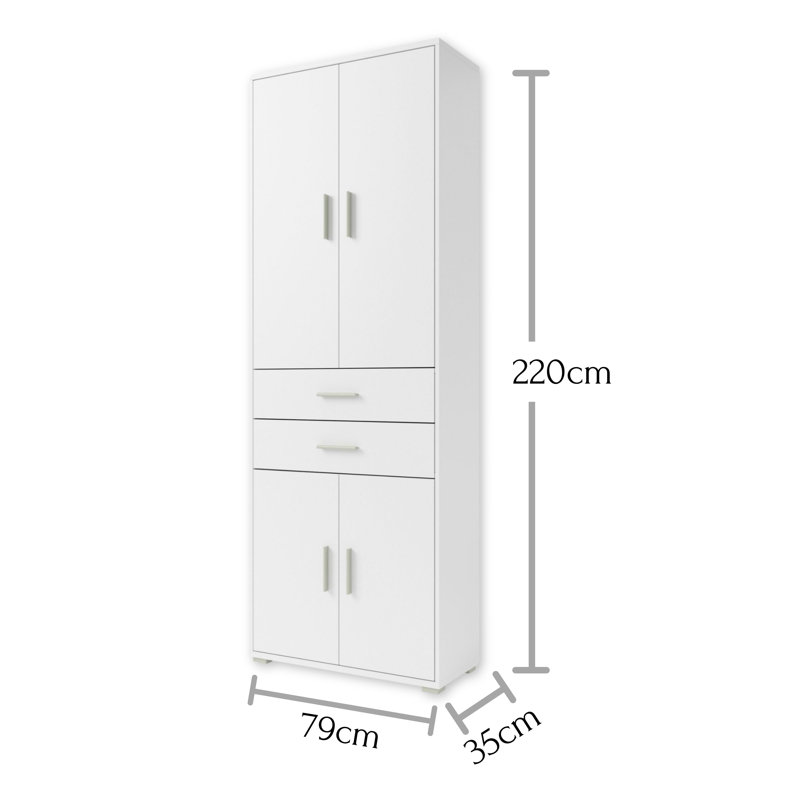 2 Drawer Filing Cabinet, White