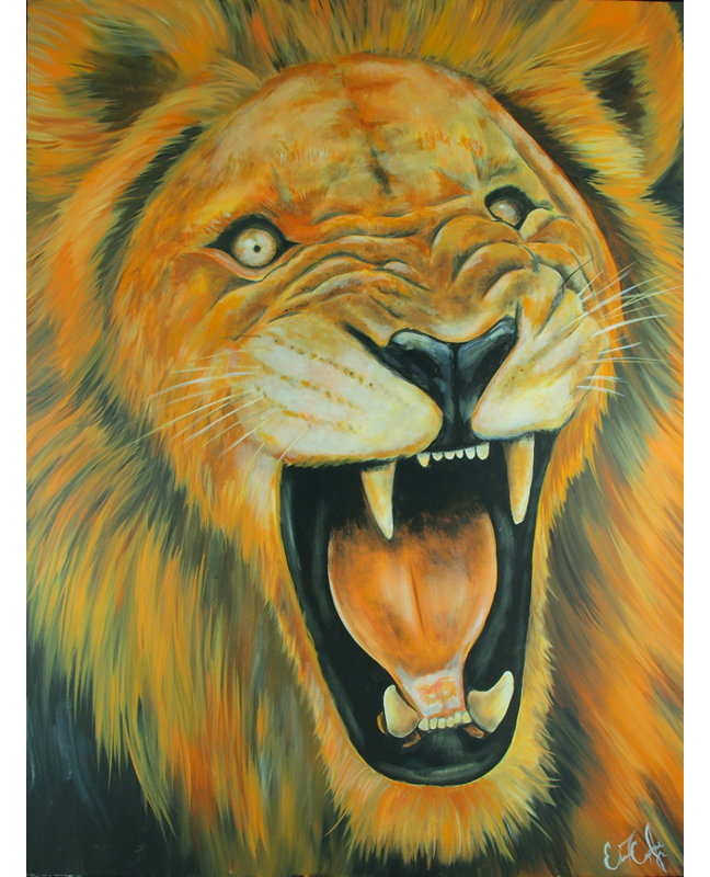 «Lion - Hear Me Roar» par Ed Capeau, impression sur toile tendue, H 16 po x l 12 po x P 1,5 po