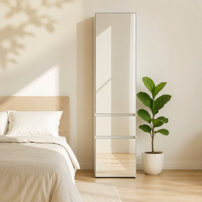 Système de placard modulaire en bois avec miroir Elise