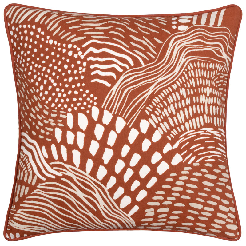 Nola Abstract Square Throw Cushion, Red