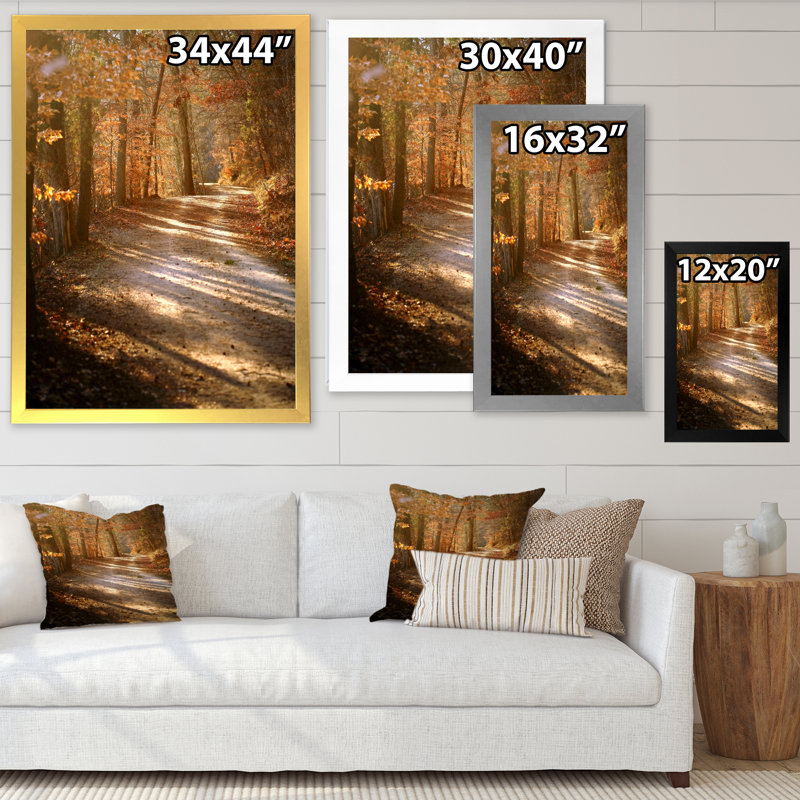 «Colorful Fall Leaves II», art mural traditionnel sur toile, Cadre photo noir, H 20 po x l 12 po x P 1 po