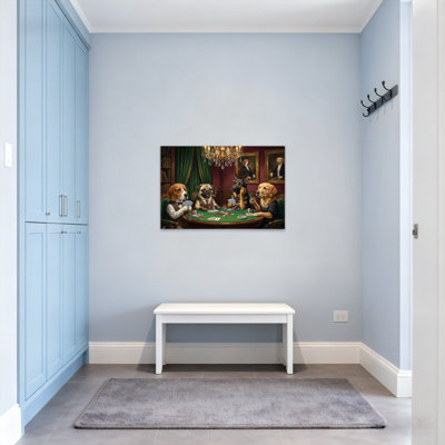 Animals Dogs Playing Poker In Elegant Room