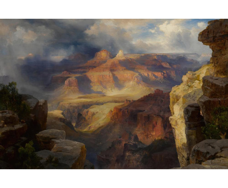 «Grand Canyon, Arizona» par Thomas Moran, toile tendue avec châssis, H 24 po x l 17 po