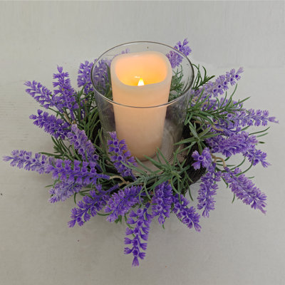 Faux Small Wreath Lavender Flowers With Hanging Ring