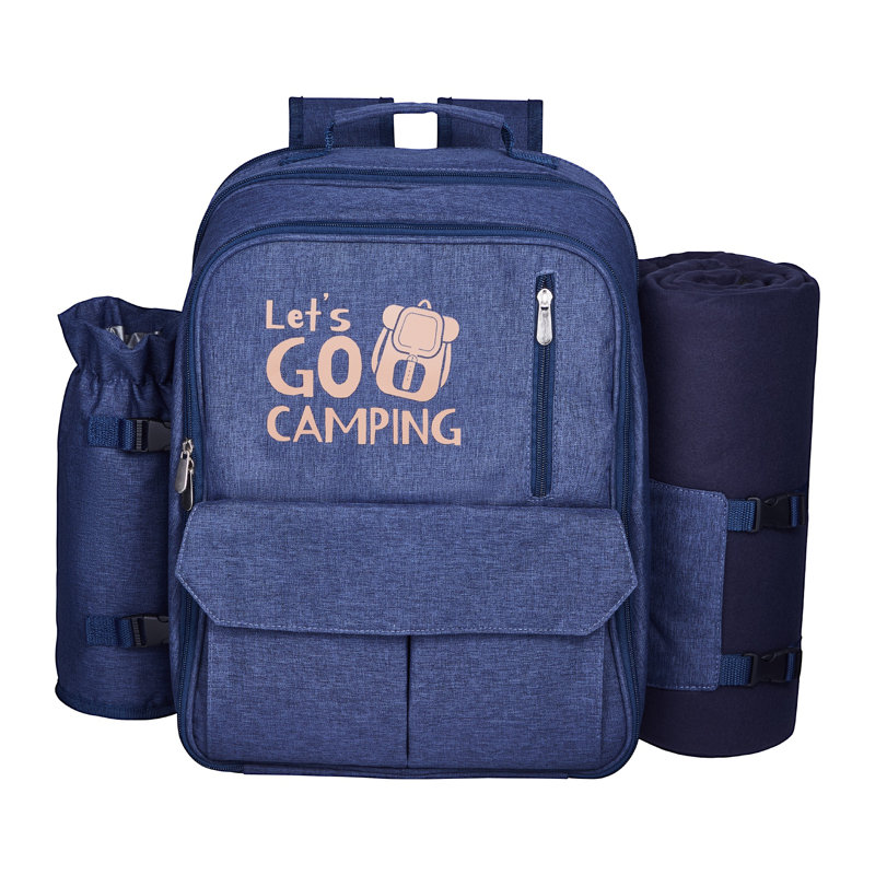 Sac à dos de plage pour 4 personnes avec compartiment glacière bleu marine, Blue