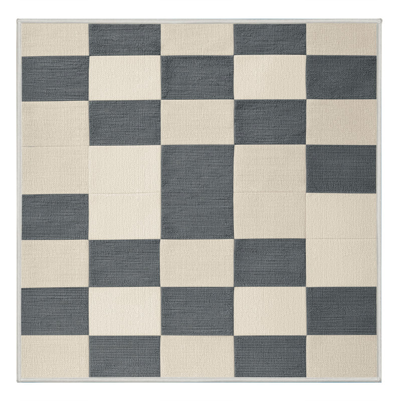 Machine Washable Botanical Brown Area Rug, Square 7'