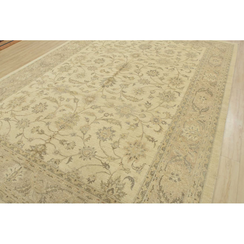 Tapis beige nouvel âge en laine 9 pi 11 po x 13 pi 9 po Montisano