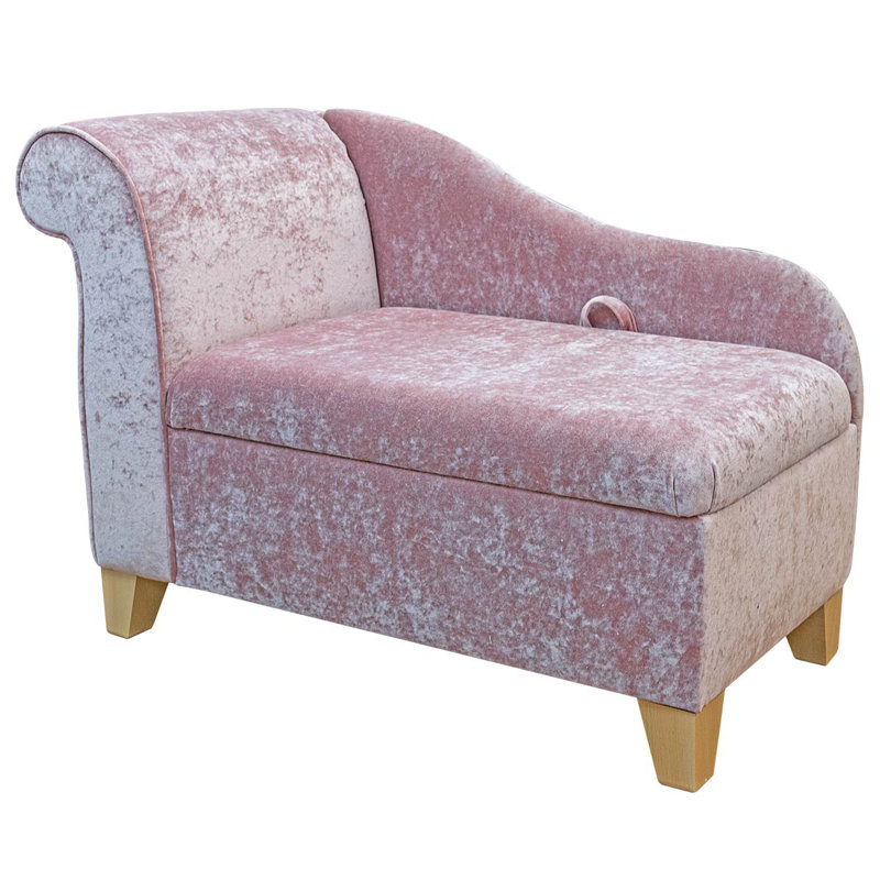 Upholstered Chaise Lounge, Pink