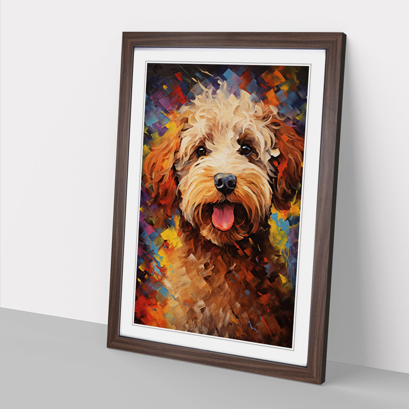 Single Picture Frame Print on Wood, Walnut Framed, 64cm H x 46cm W