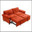 Canapé-lit convertible en velours de 73 pouces avec canapé-lit et matelas escamotable-1214033645