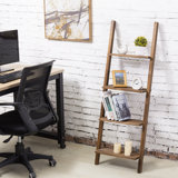 Eadyn 4 Tier Solid Wood Ladder Bookcase