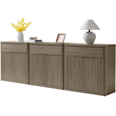 Cesiro 34.6" Wide Storage Sideboard with Drawer and Height-Adjustable Cabinet