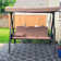 Settimo 3-seat Porch Swing with Canopy with Adjustable Tilt Canopy and ushions and Pillow Included