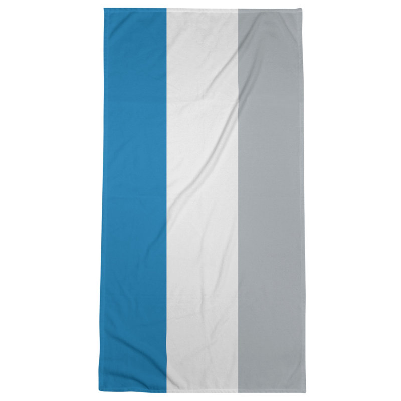 Bath Towel, Black/Blue/Off White