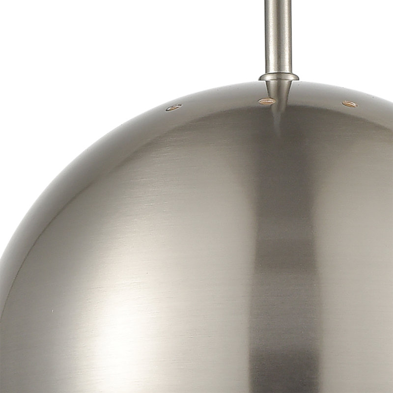Mini-luminaire suspendu 1 lumière de 8 po de large Salt Edge - Nickel brossé