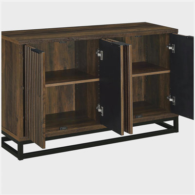 Thurston Dark Pine 4-door Engineered Wood Accent Cabinet