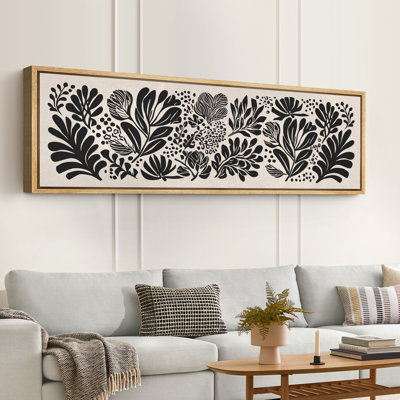 Grande impression sur toile encadrée, reproduction florale abstraite pour un décor minimaliste moderne