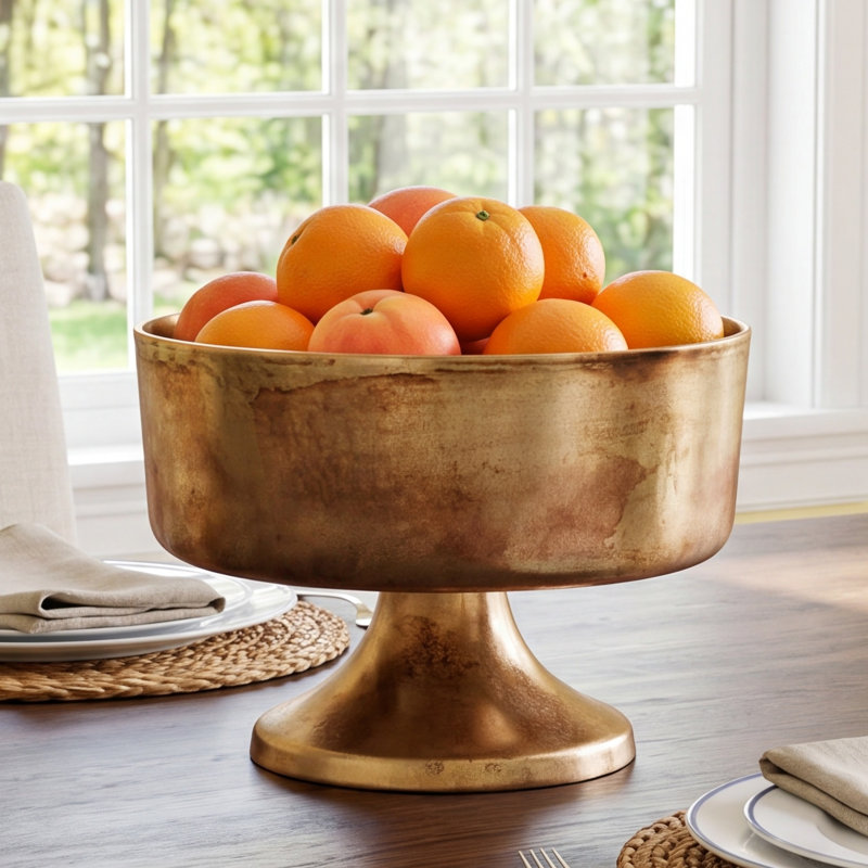 Abrams Handmade Metal Table Vase, 4.25" H x 6" W x 6" D